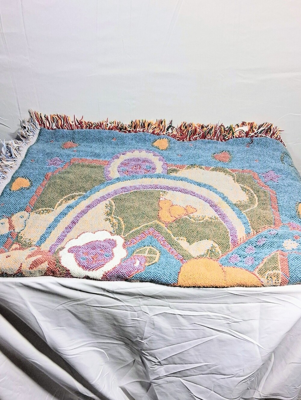 Whimsical Magical Woven Tapestry for Wallcovering or Bed Coverlet 42" X 30"